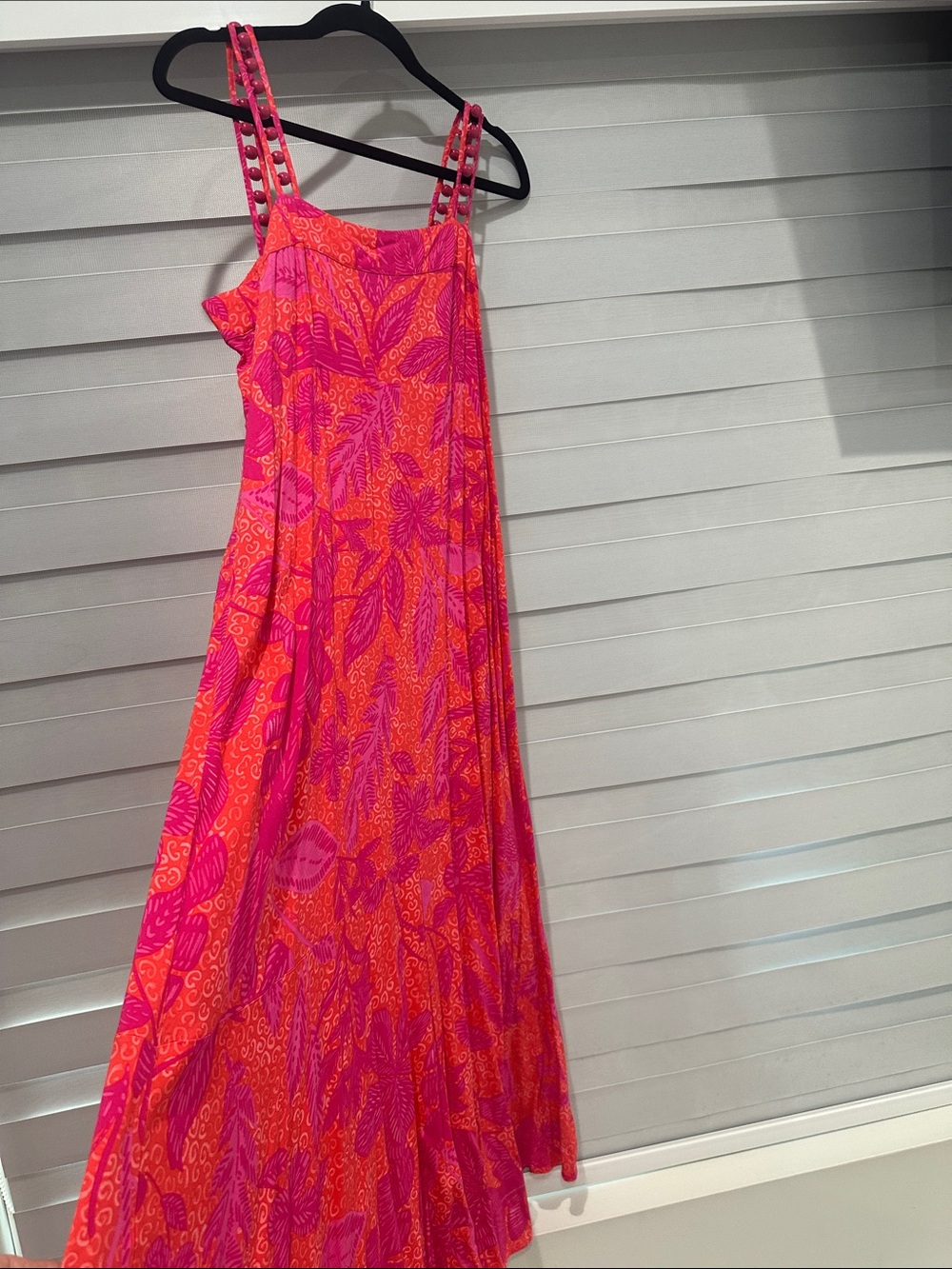 Vince Camuto Pink and Orange Printed Maxi Dress